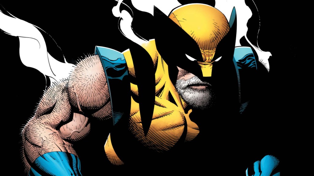 An older Wolverine with a beard with steam coming off his back