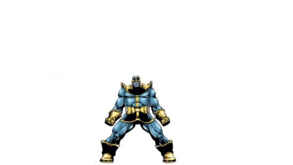 Thanos standing in front of a white void