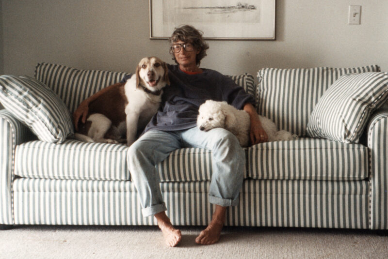 Mary Oliver with dogs