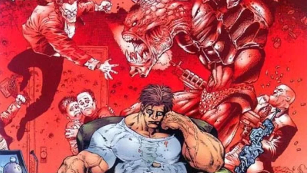 A bored Lou Martin sitting in front of an alien attack