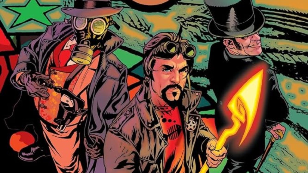 Starman standing with the Sandman and the Shade