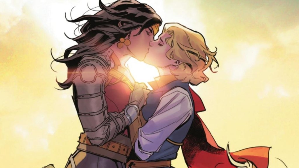 Diana kissing the Supergirl of Dark Knights of Steel