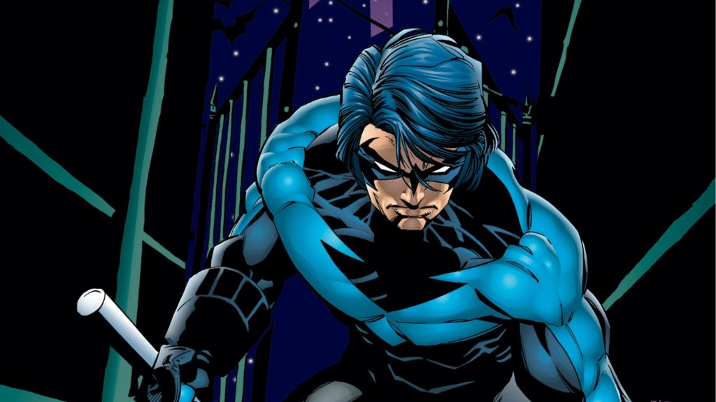 Nightwing standing in an alley in Bludhaven