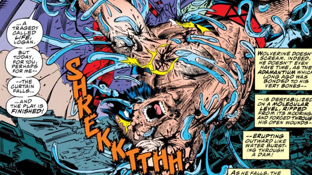 Magneto rips out Wolverine's skeleton