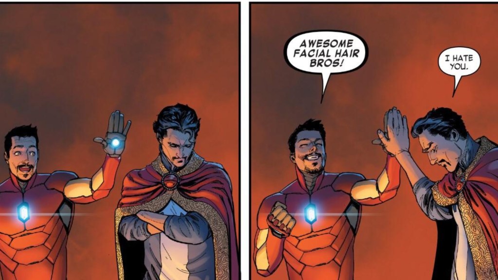 Iron Man and Doctor Strange sharing a moment