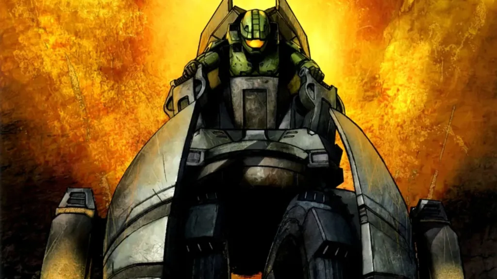 Master Chief sitting behind the controls of Brute chopper