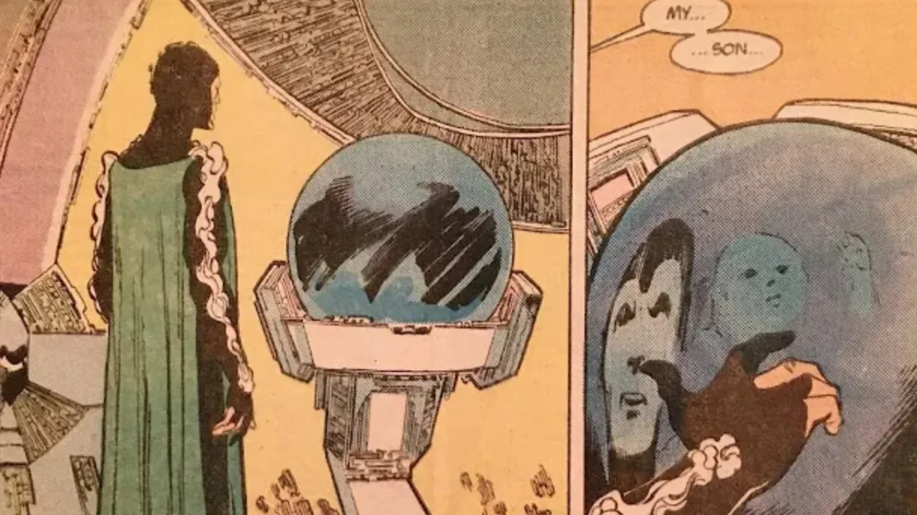Post-Crisis Jor-El looking at Kal-El's birthing matrix