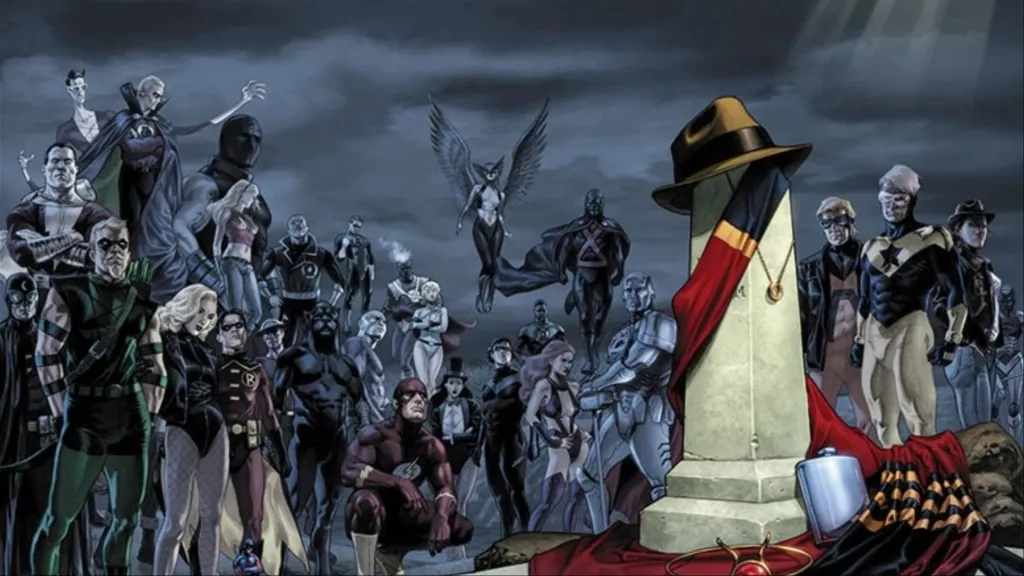 The heroes of the DC Universe gathered together to pay homage to the dead