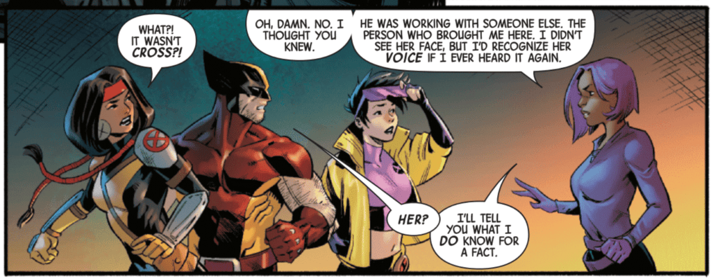 brielle, jubilee, wolverine, and moonstar in X-Men United #8